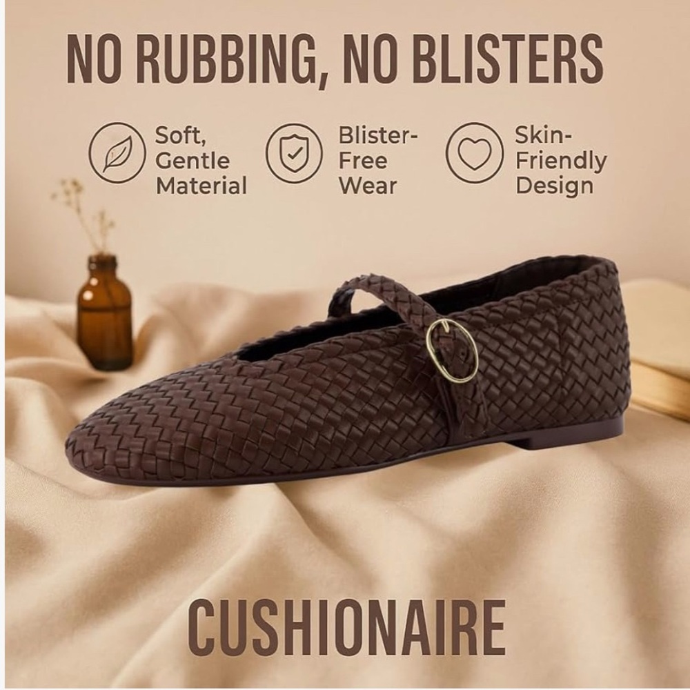 NWOT Cushionaire Bistro woven Mary Jane flats - Picture 2 of 7